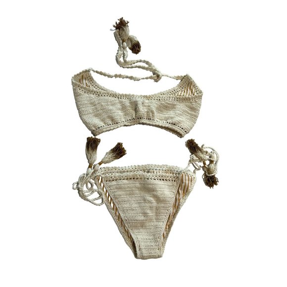 SHE MADE ME Other - NWOT She Made Me Crochet Bikini in Cream